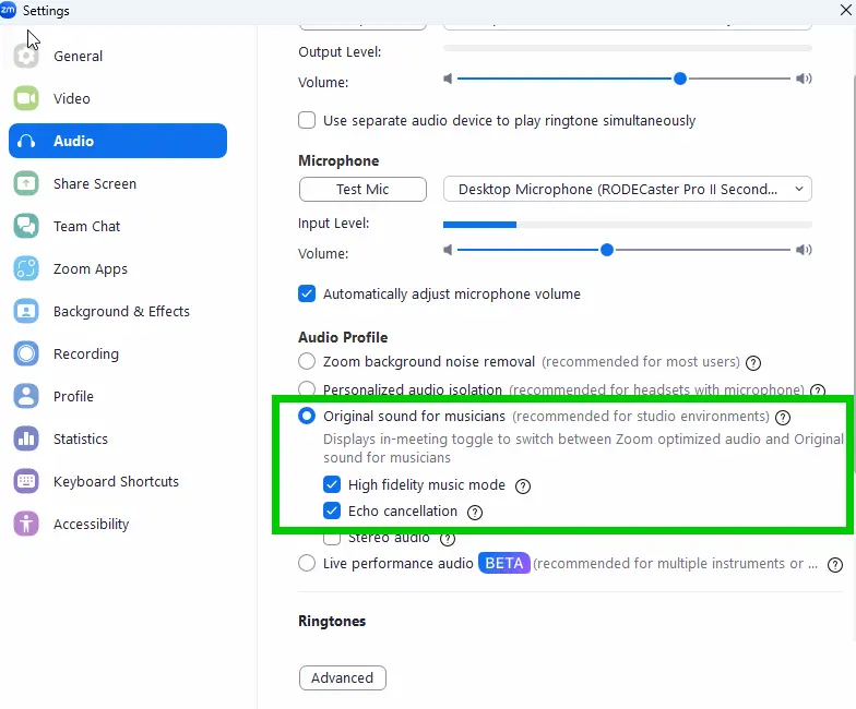 Best Zoom Audio Settings for Live Musical Performance 2